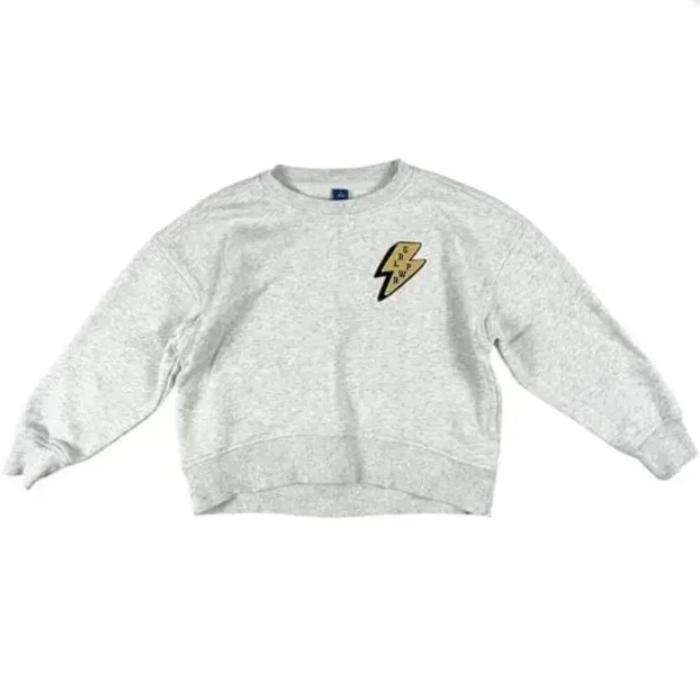 Old Navy 🟣 Size Girls Medium (8) Girl Power Oversized Crew-Neck Sweatshirt